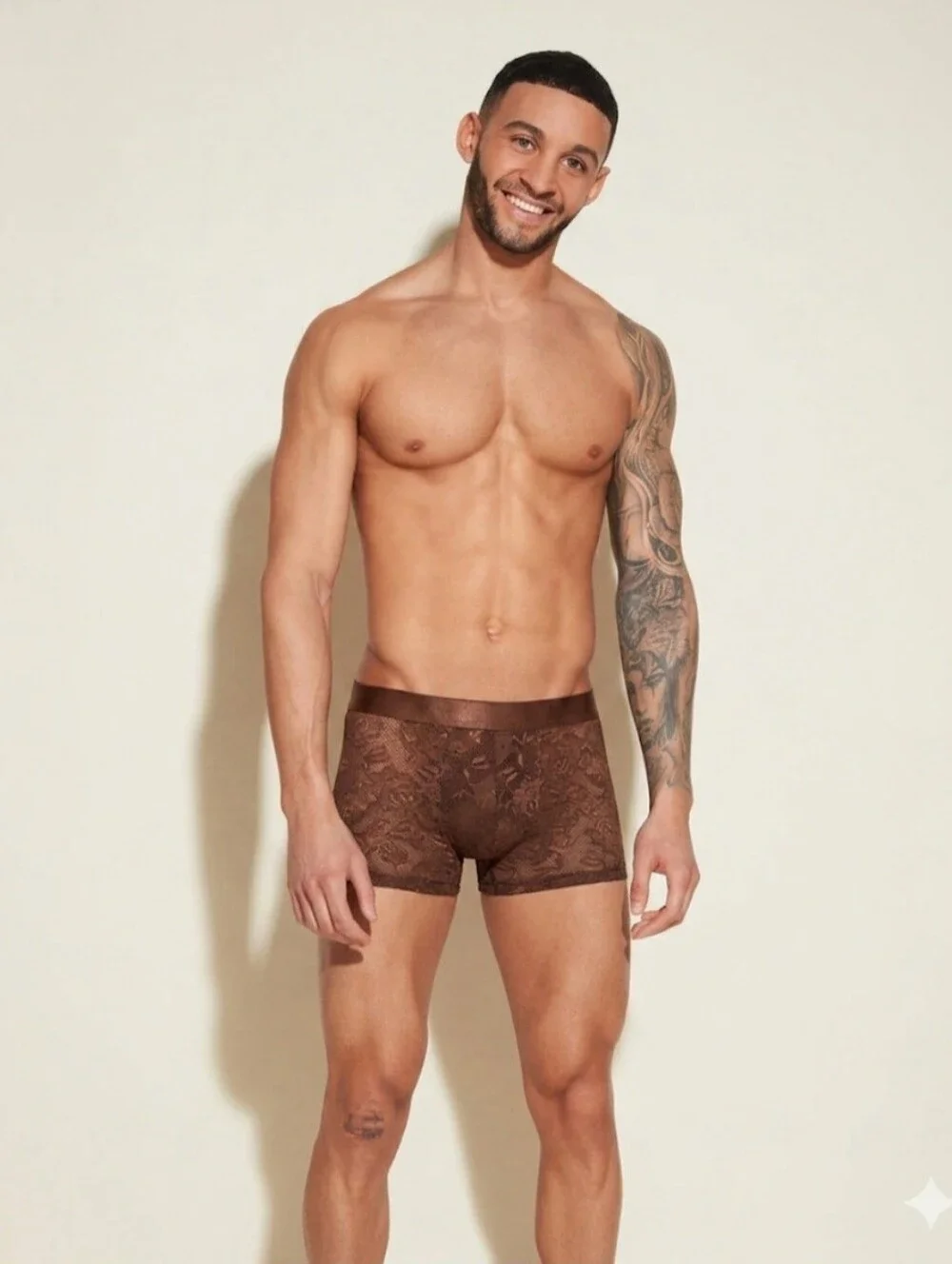 Cosabella Men's Brown Lace Boxer Briefs